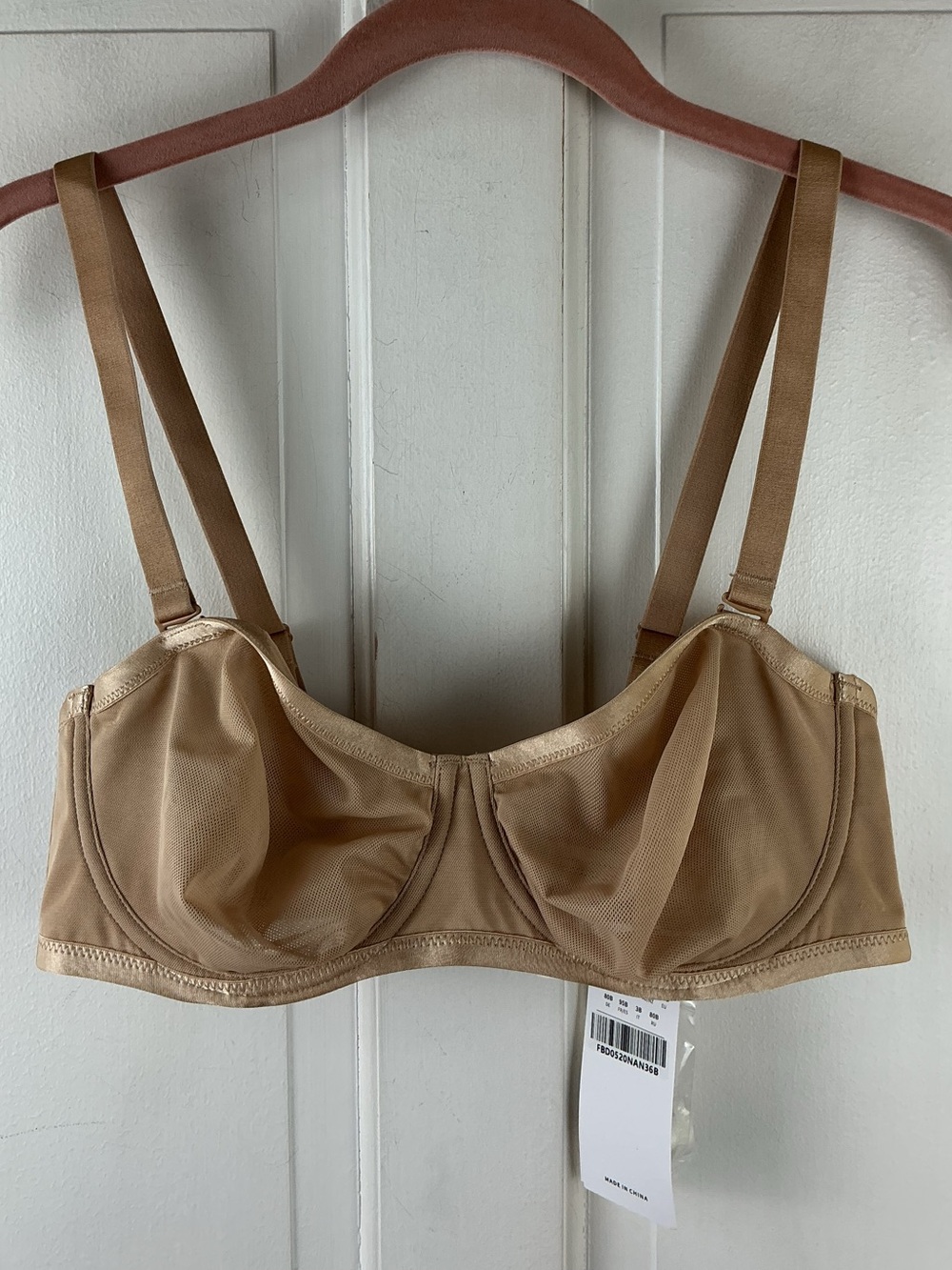 HSIA Bella Sheer Mesh Unlined Underwire Strapless Balconette Bra 36B NWT